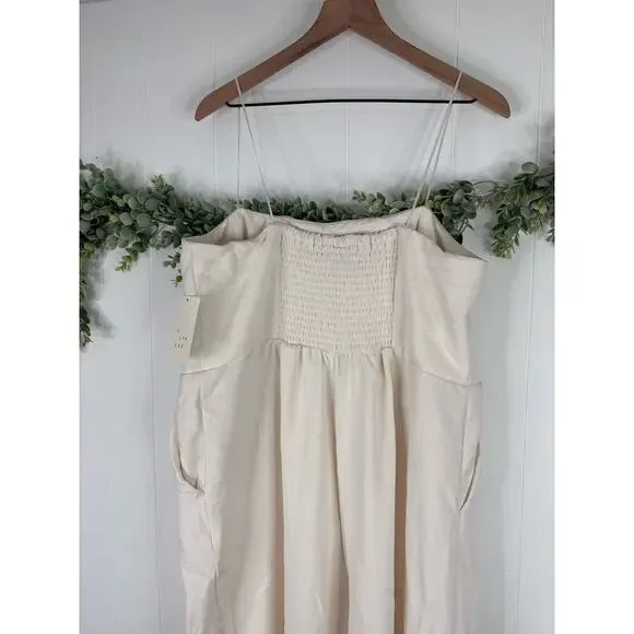 ‼️3/$30‼️ NWT A New Day Cream Strapless Wide Leg Jumpsuit Plus XXL - Picture 8 of 10